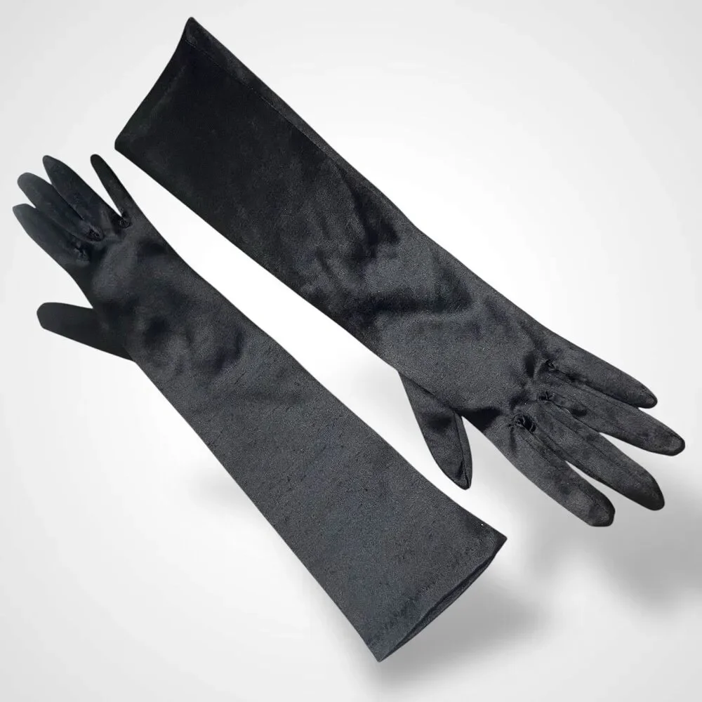 Women Satiny Stretch Long Gloves Halloween Costume Evening Party Cosplay Wedding